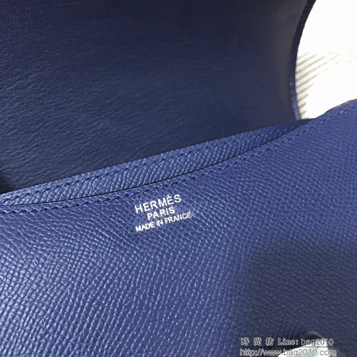 HERMES愛馬仕 H空姐包 進口原廠EP皮 頂級蜜蠟製作 街拍必備單品 寶蘭金銀 單肩斜挎包  Ama1569
